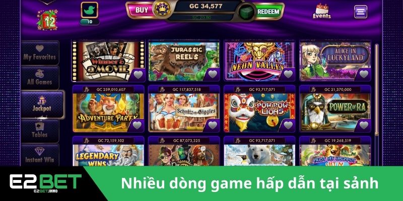 Nổ Hũ E2BET - Cơ Hội Làm Giàu Từ Vòng Quay May Mắn 4 Nhiều dòng game hấp dẫn tại sảnh